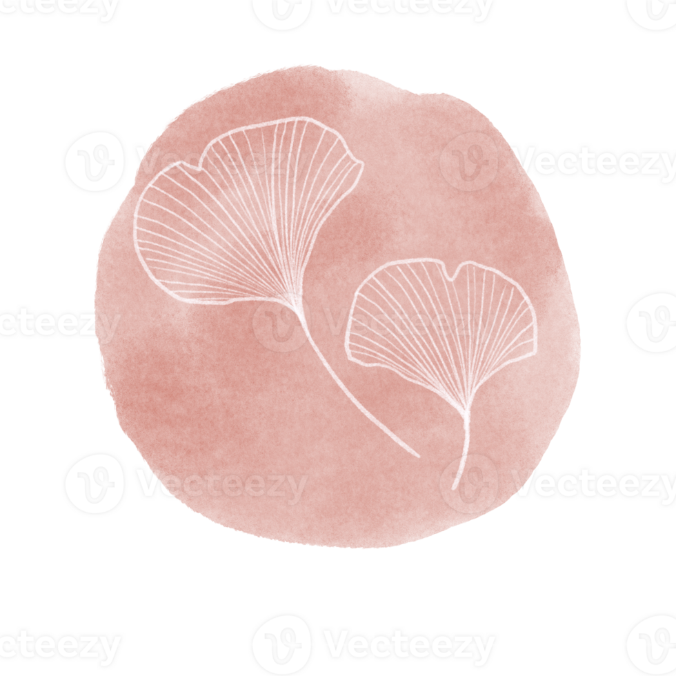 ginkgo leaf handwriting for card decoration clip art png