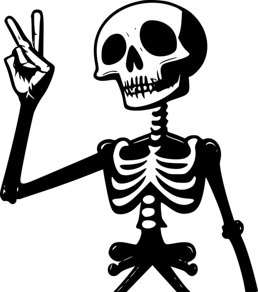 Skeleton Peace Sign - High Quality Vector Logo - Vector illustration