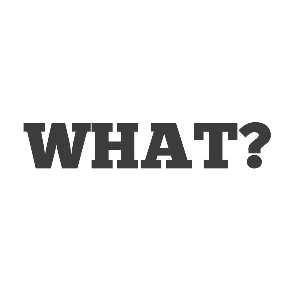 Word What with question mark on a Transparent Background png