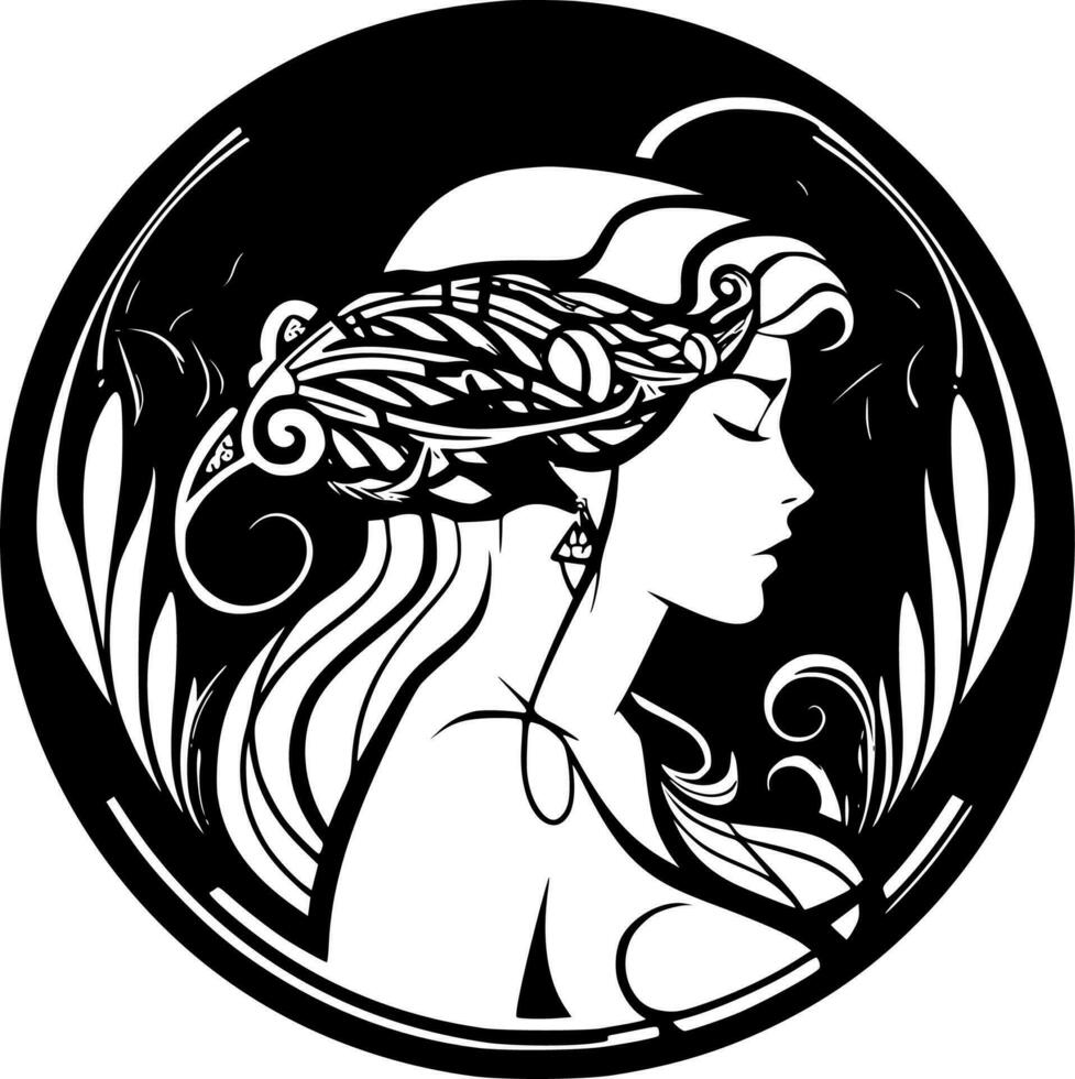 Art Nouveau - Minimalist and Flat Logo - Vector illustration