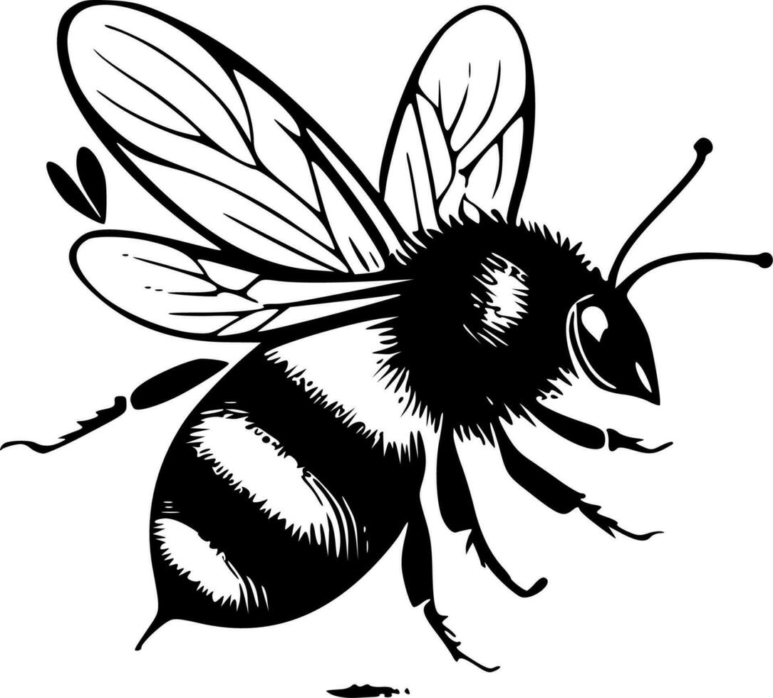 Bee, Minimalist and Simple Silhouette - Vector illustration
