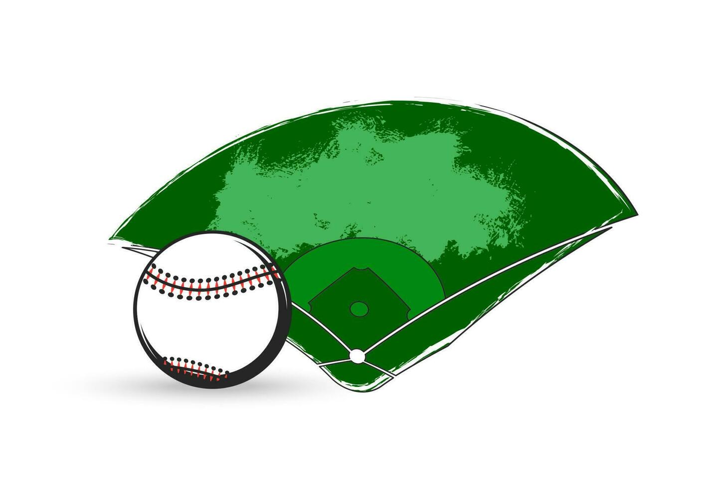 Baseball sport game ball and diamond play field vector