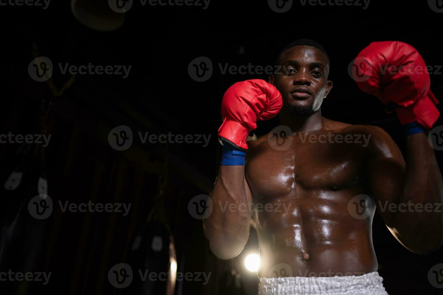 Portrait of foreign boxers vs Muay Thai, Is a Thai martial art of using