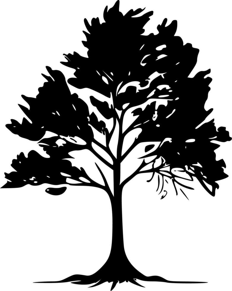 árbol, minimalista y sencillo silueta - vector ilustración