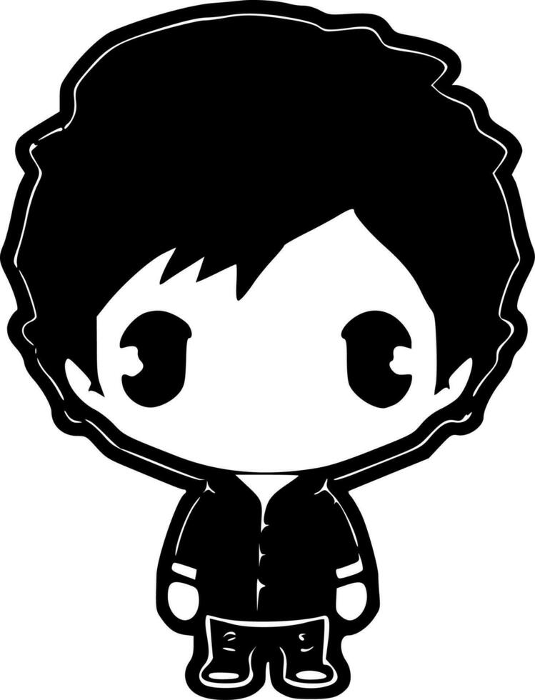 chibi - minimalista y plano logo - vector ilustración