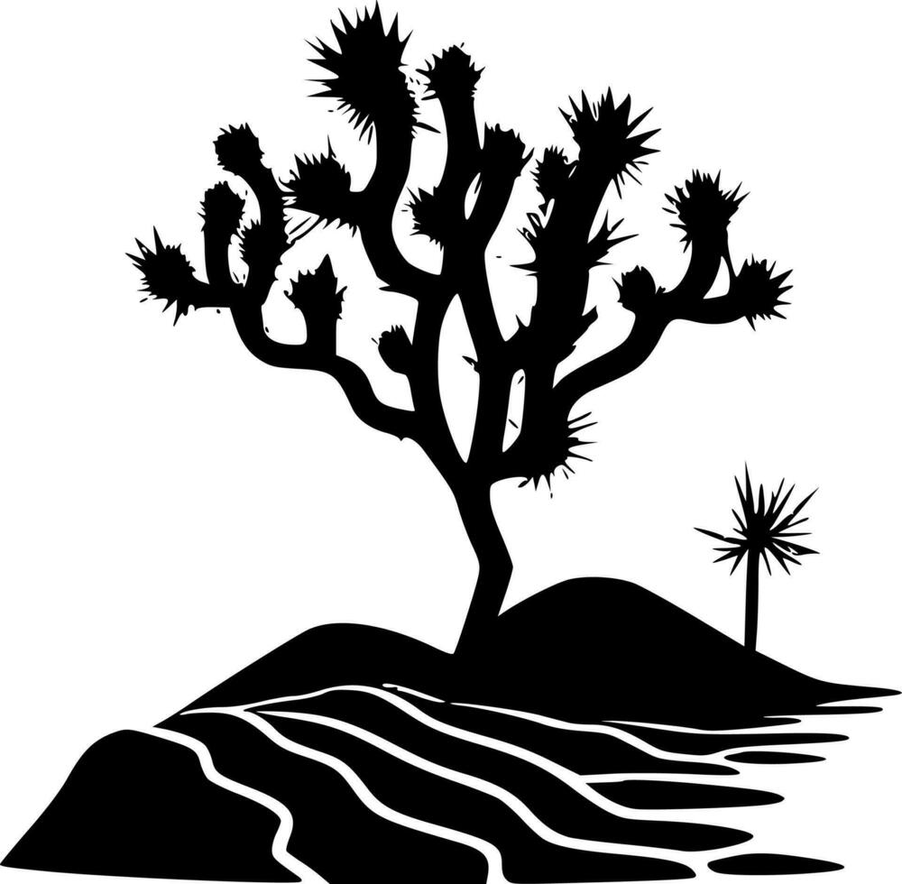 Desierto - negro y blanco aislado icono - vector ilustración