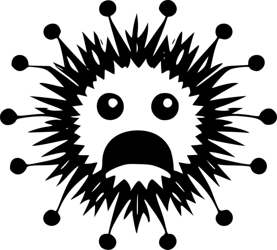 virus, negro y blanco vector ilustración