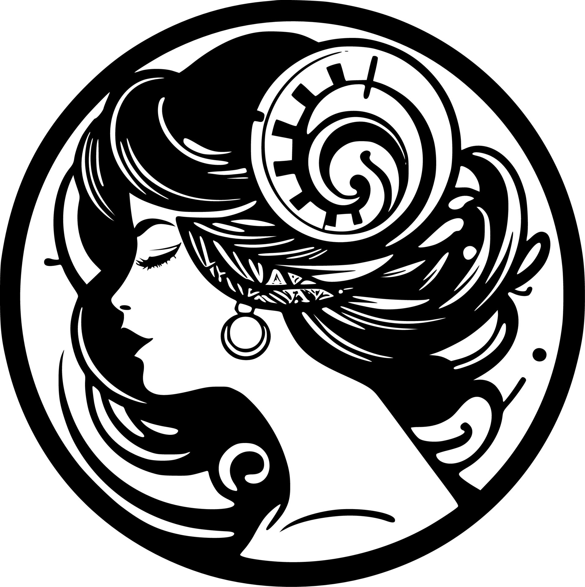 art-nouveau-black-and-white-isolated-icon-vector-illustration