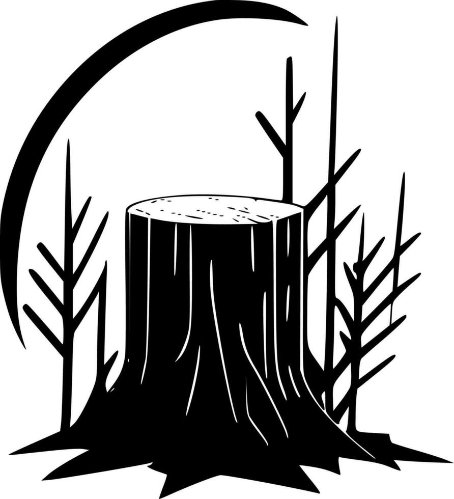 Wood - Minimalist and Flat Logo - Vector illustration