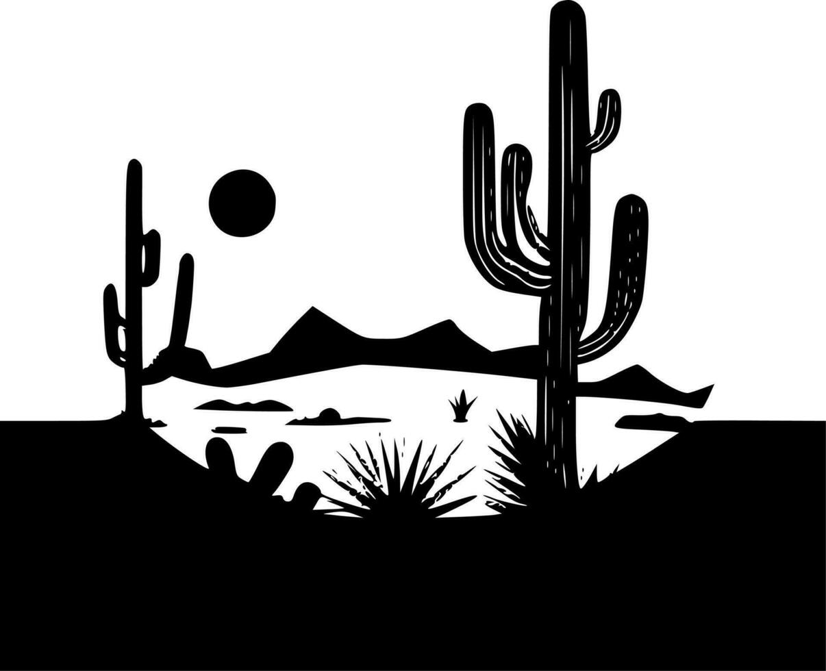 desierto, minimalista y sencillo silueta - vector ilustración