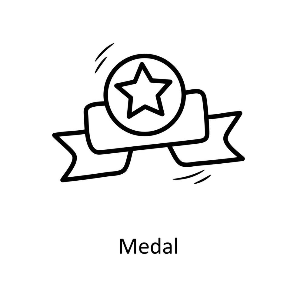 Medal vector outline Icon Design illustration. Olympic ...