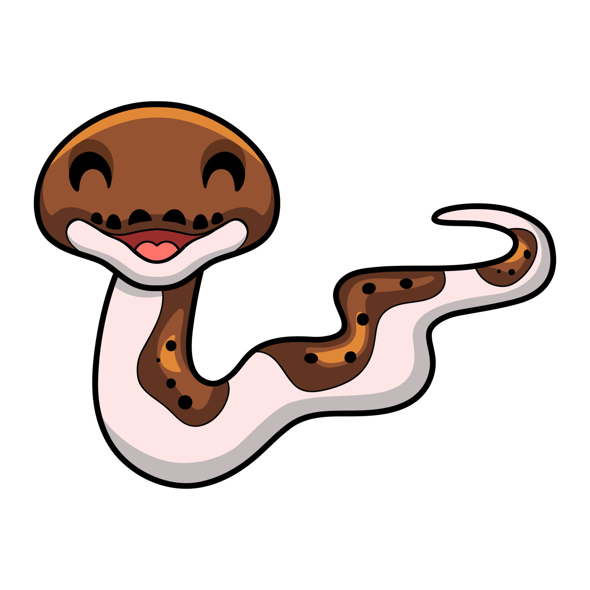 Cute pied reticulated python cartoon 23556245 Vector Art at Vecteezy