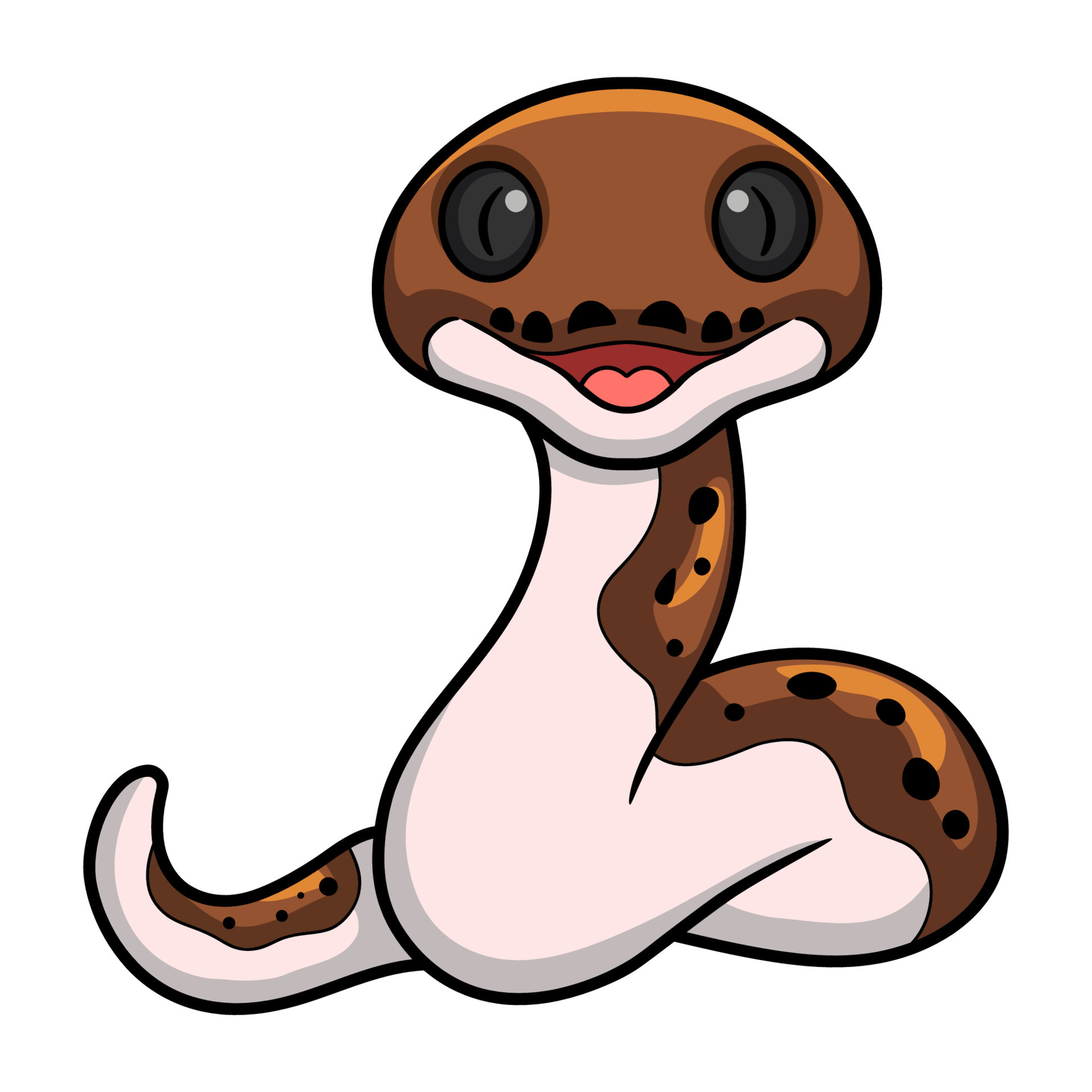 Cute pied reticulated python cartoon 23556252 Vector Art at Vecteezy