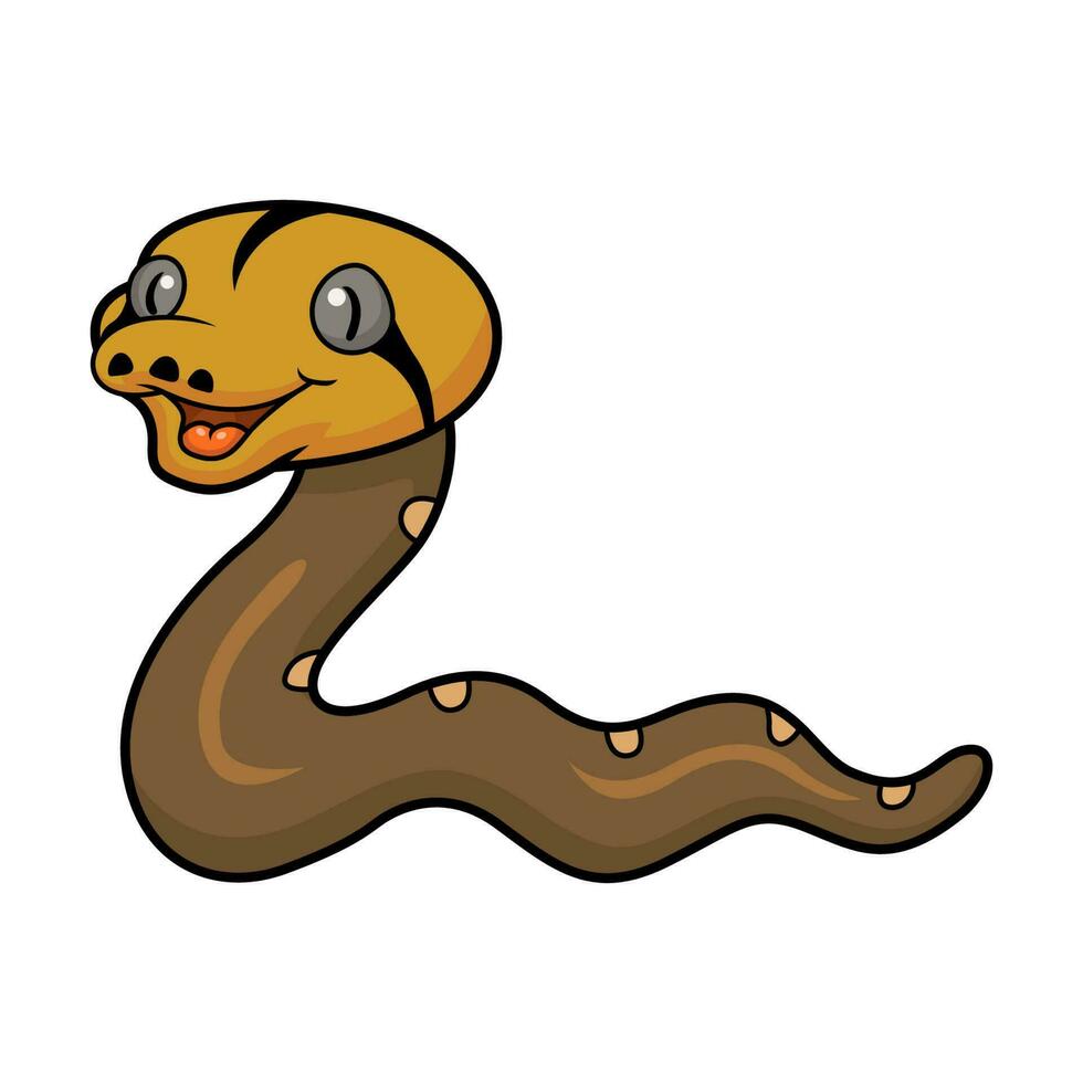 Cute golden child reticulated python cartoon 23556263 Vector Art at ...