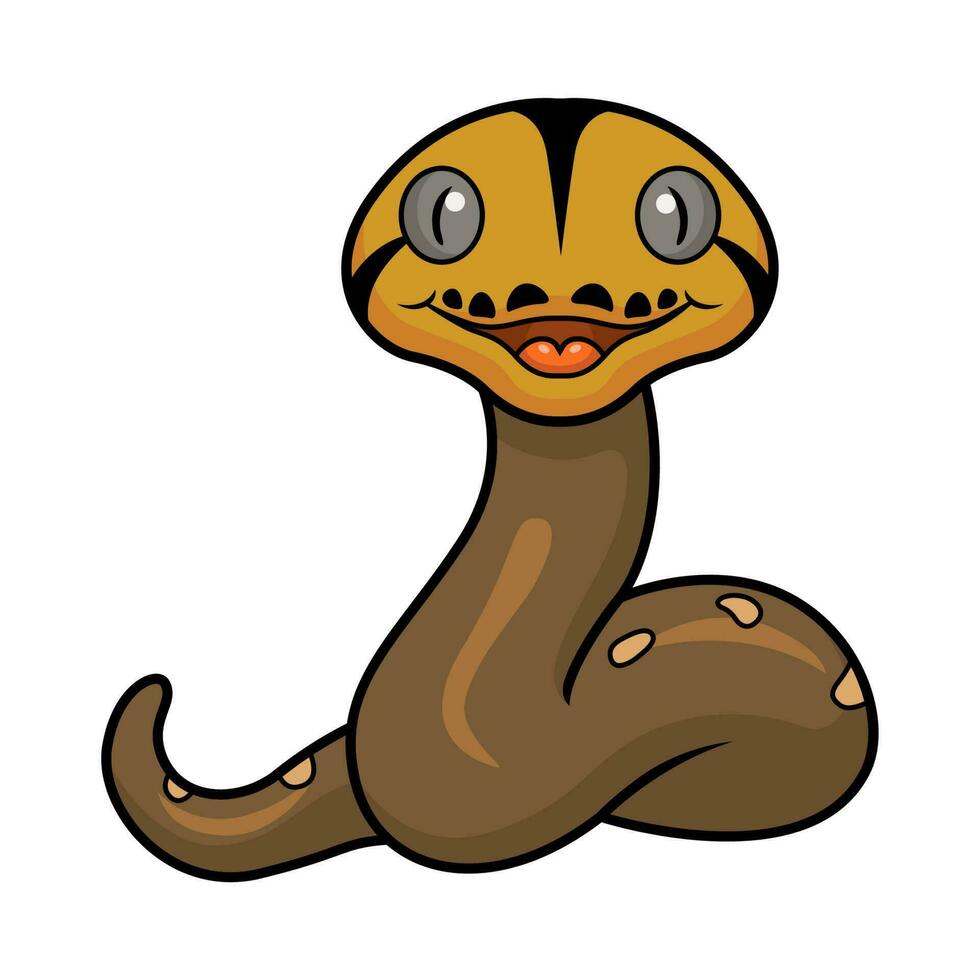 Cute golden child reticulated python cartoon 23556264 Vector Art at ...