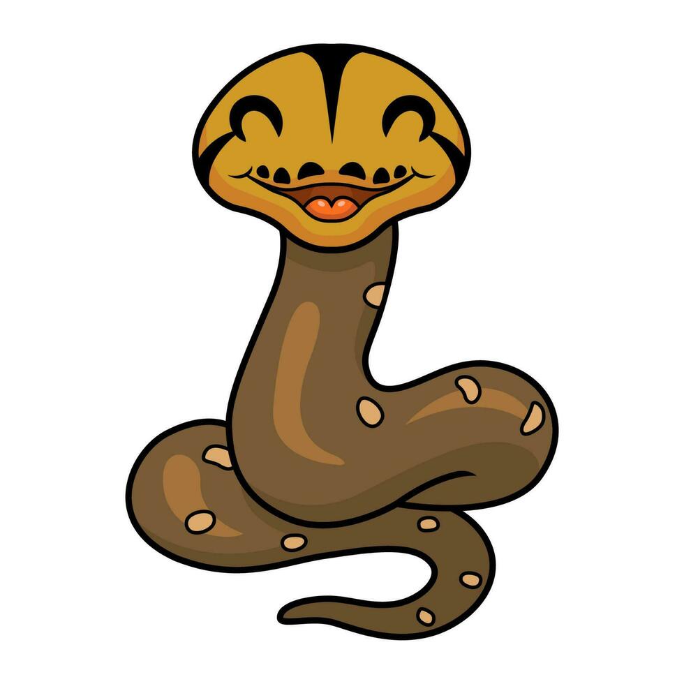 Cute golden child reticulated python cartoon 23556267 Vector Art at ...