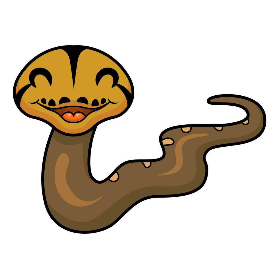 Cute golden child reticulated python cartoon 23556270 Vector Art at ...