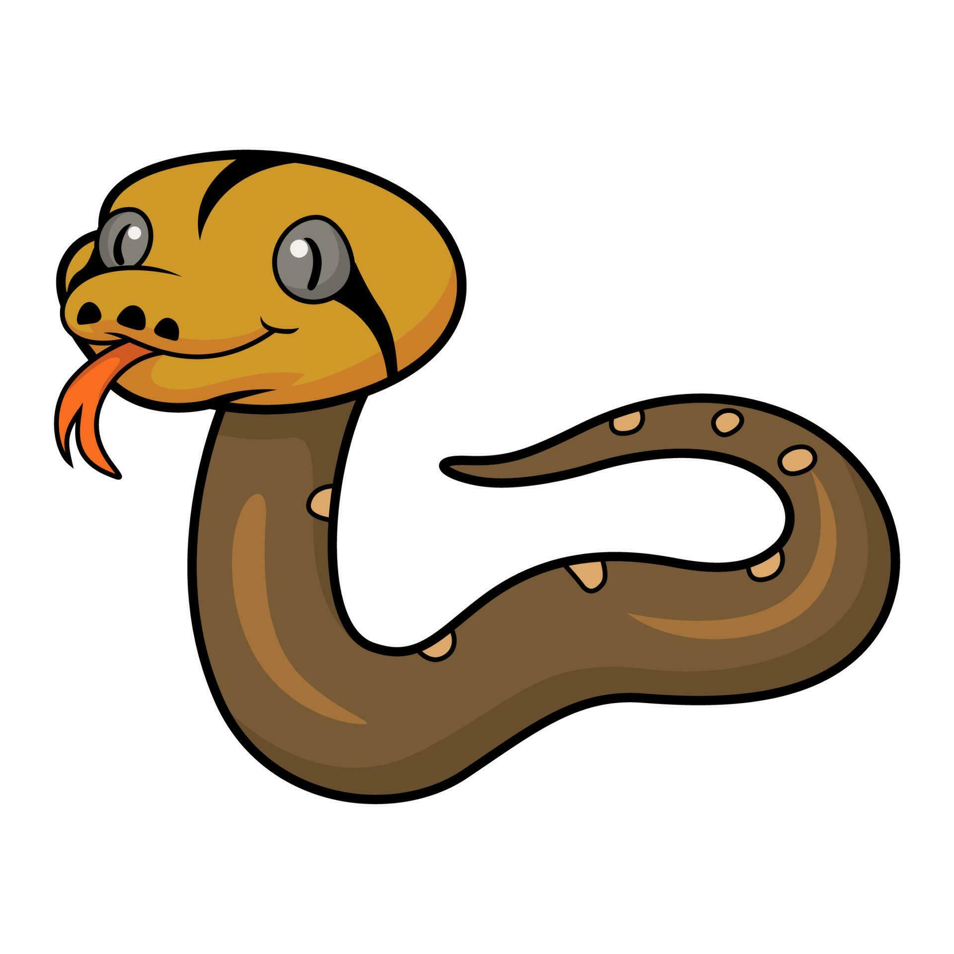 Cute golden child reticulated python cartoon 23556273 Vector Art at ...