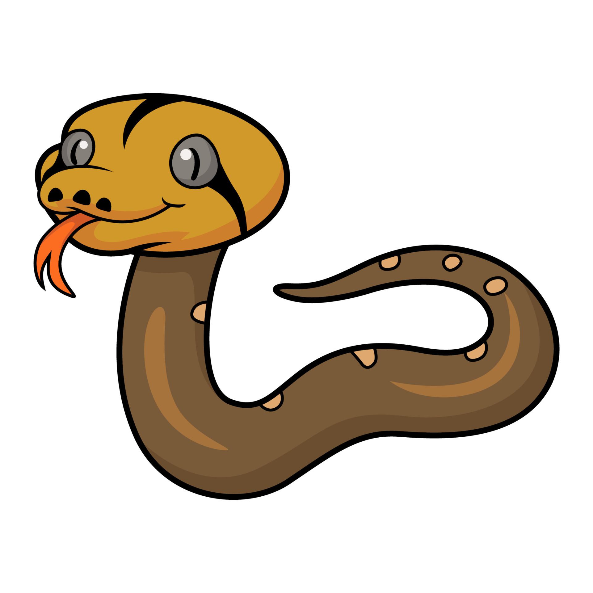 Cute golden child reticulated python cartoon 23556273 Vector Art at ...
