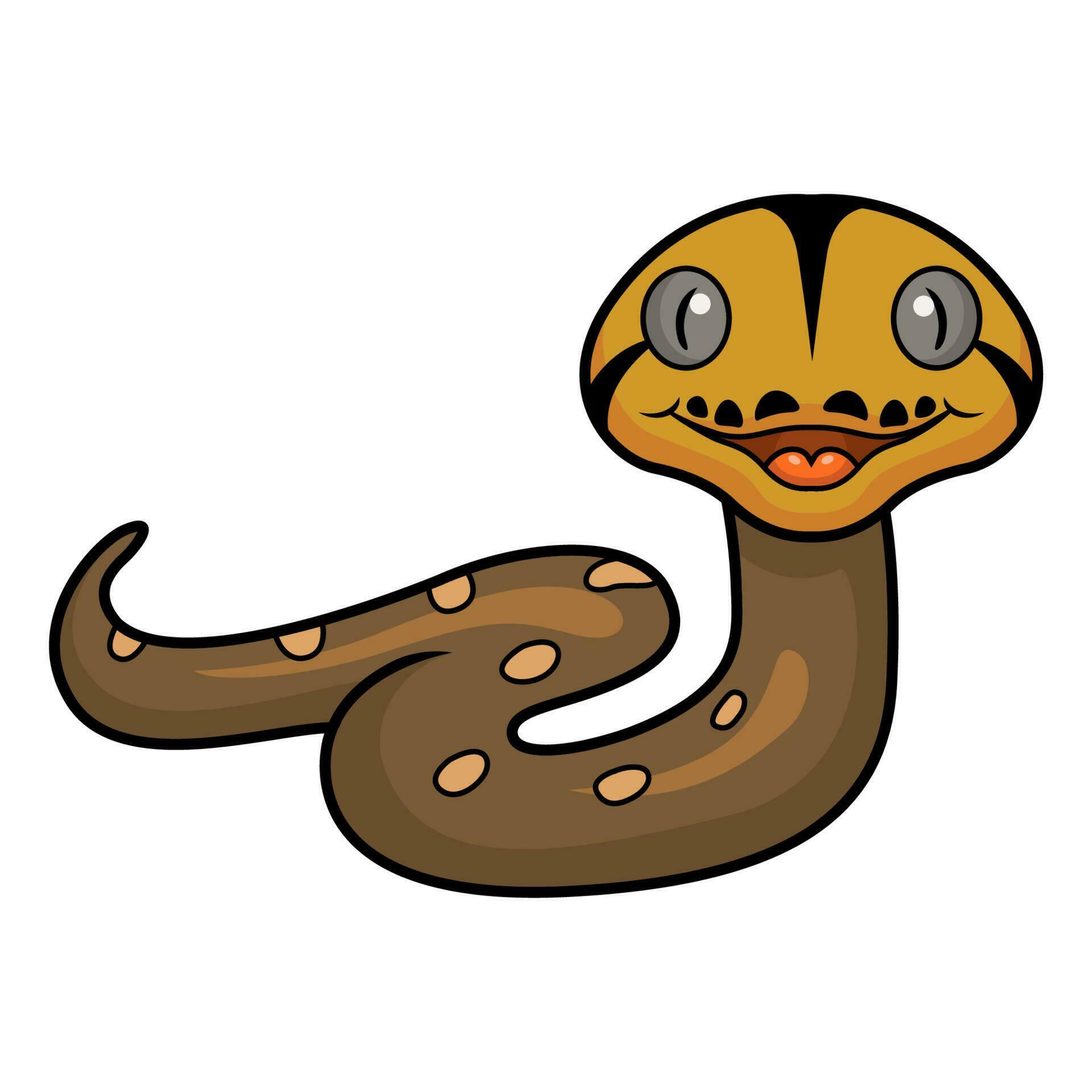 Cute golden child reticulated python cartoon 23556274 Vector Art at ...