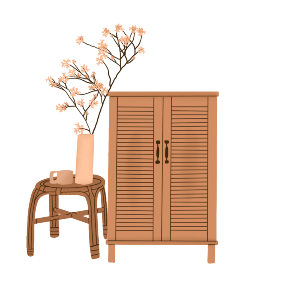 hand drawn furniture illustration png