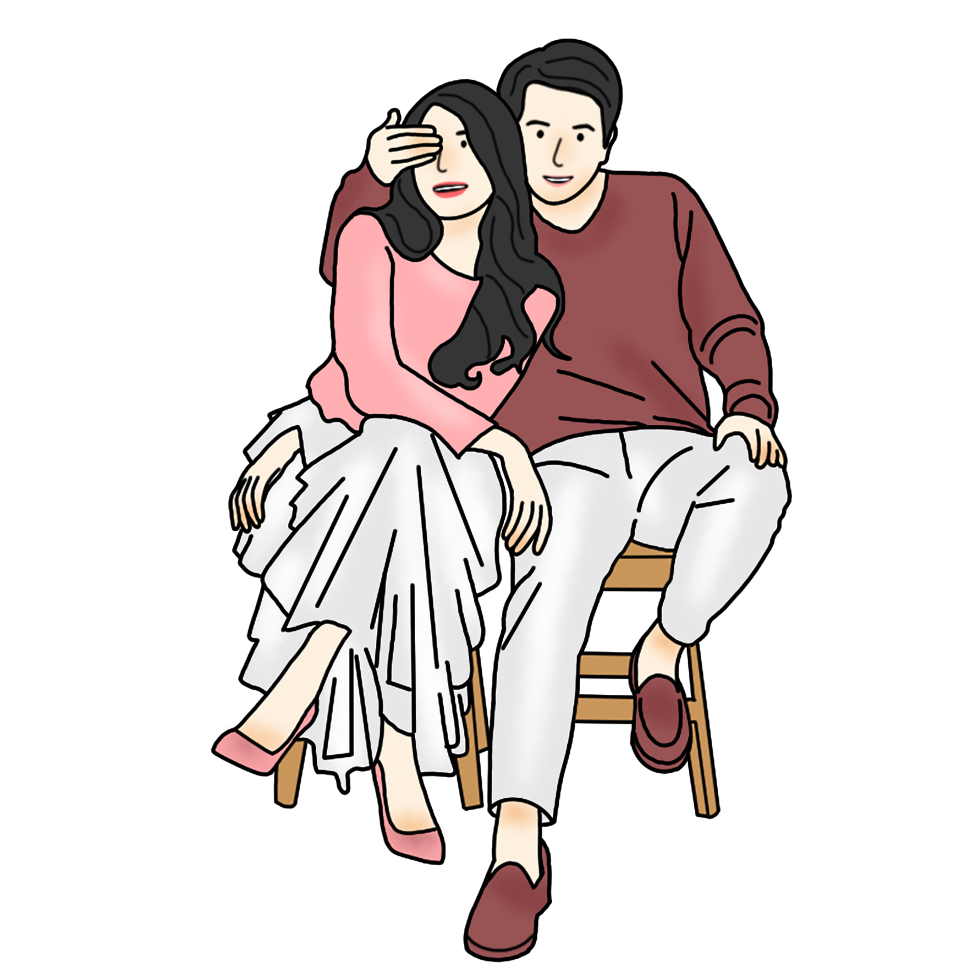 hand drawn couple illustration 23556389 PNG