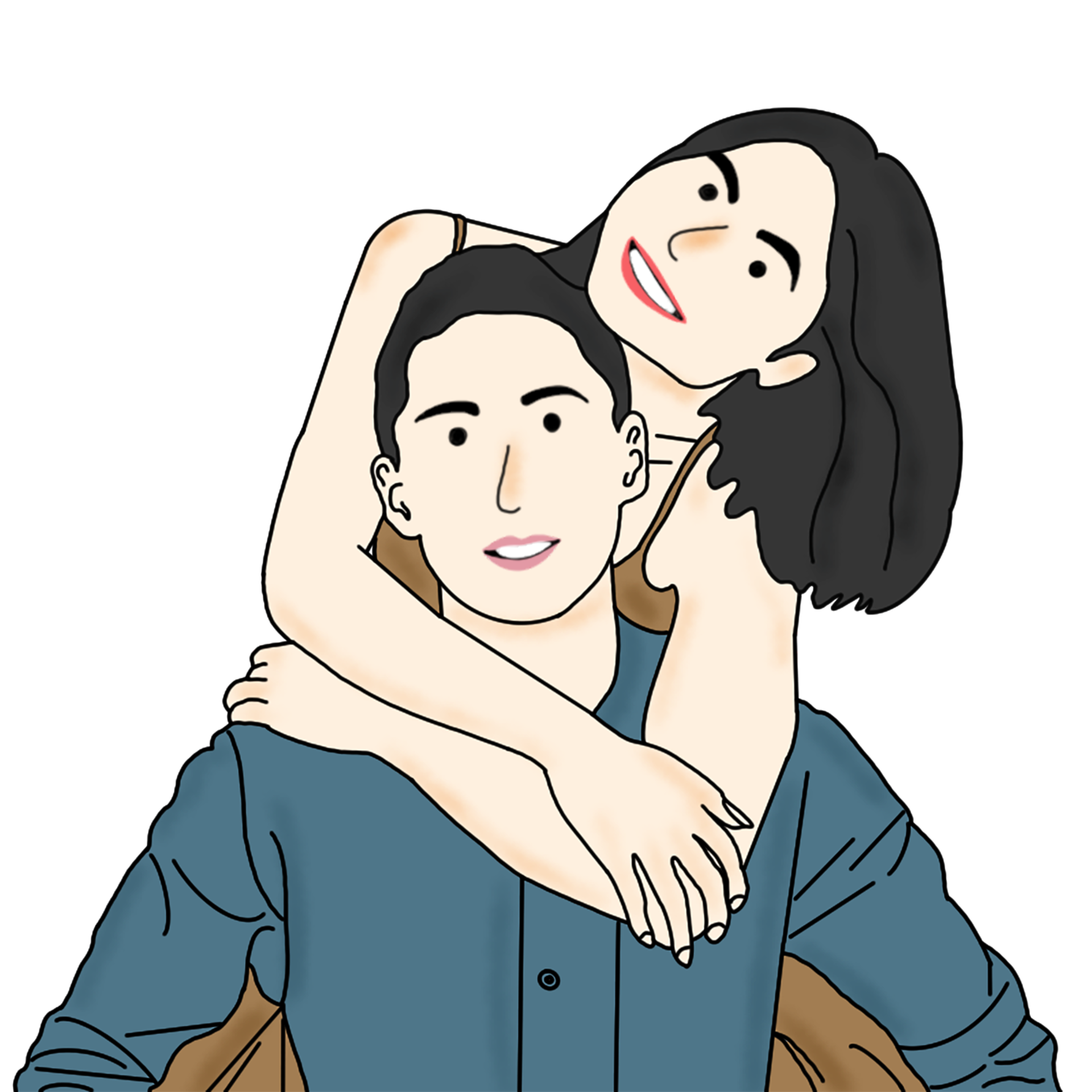 Free hand drawn couple illustration 23556390 PNG with Transparent ...