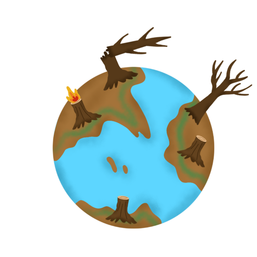 hand drawn earth illustration png