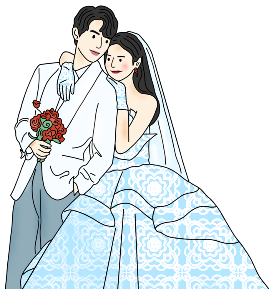 hand drawn wedding illustration png