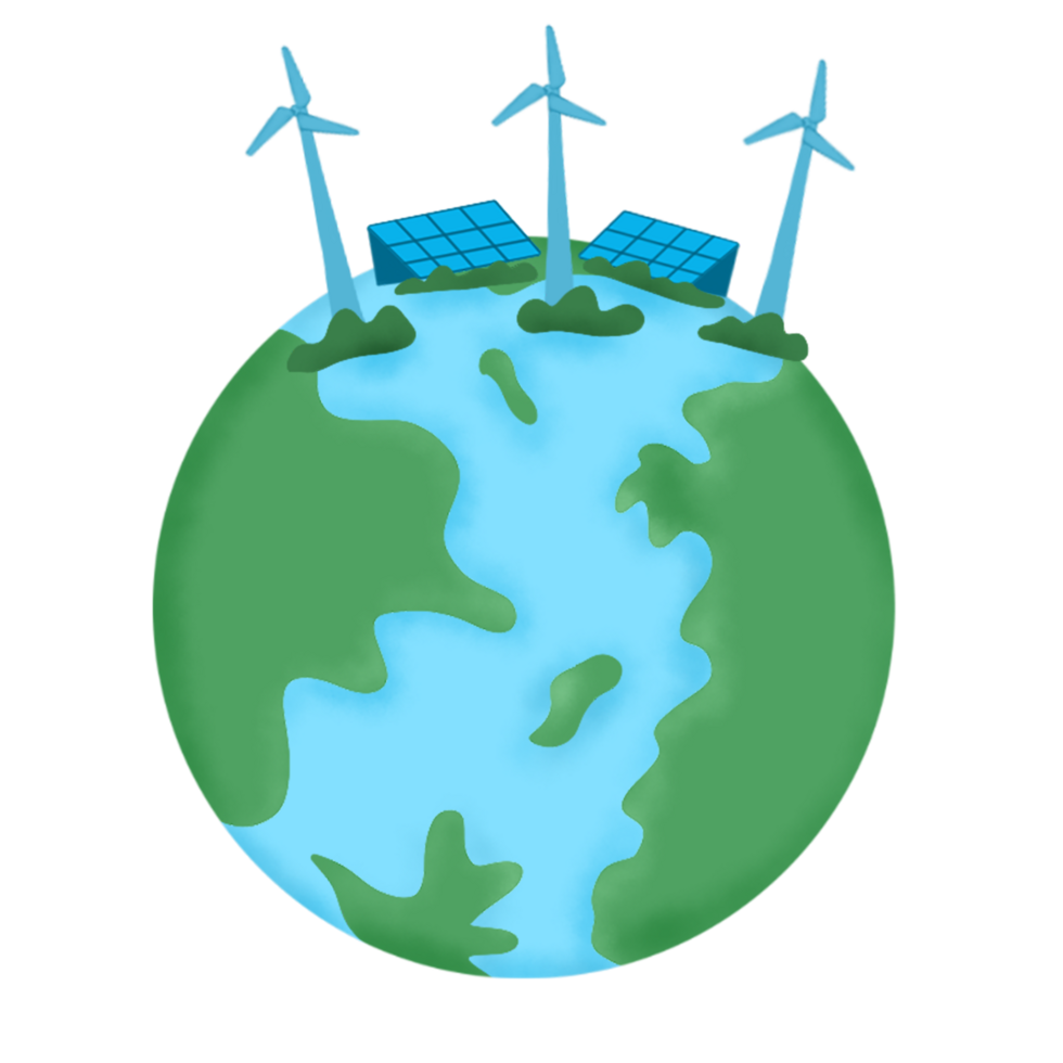 illustration de la terre dessinée à la main png