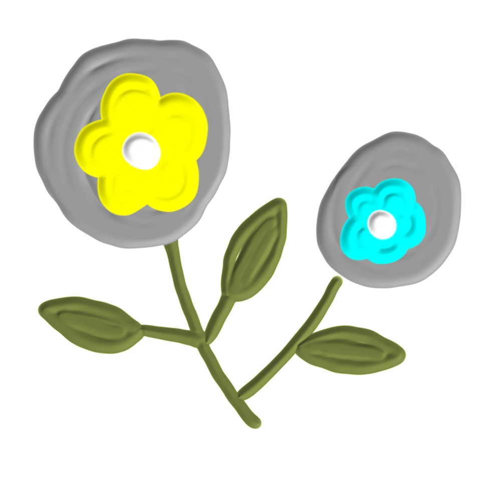 cute sticker with acrylic painting png