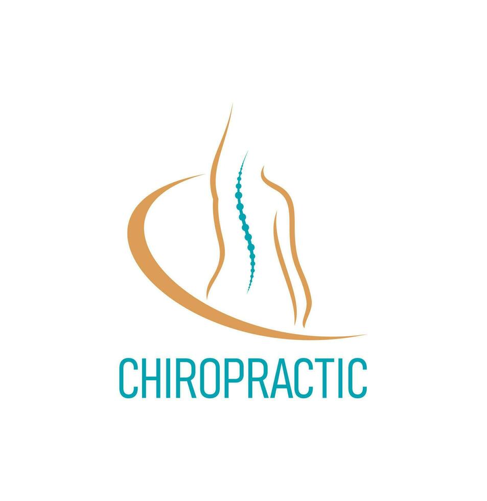 Chiropractic icon, physiotherapy for spine health vector
