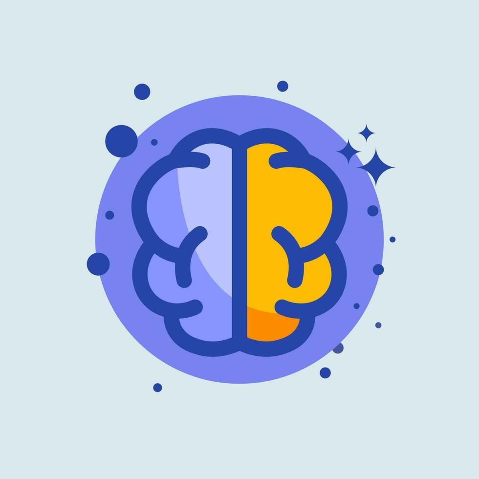 Brain flat illustration. Mind signs vector illustration.