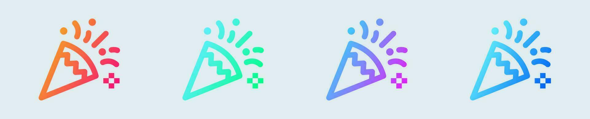 Party line icon in gradient colors. Event signs vector illustration.