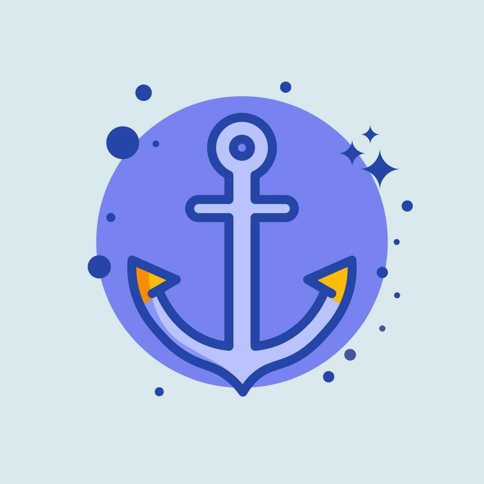 Anchor flat illustration. Nautical signs vector illustration.