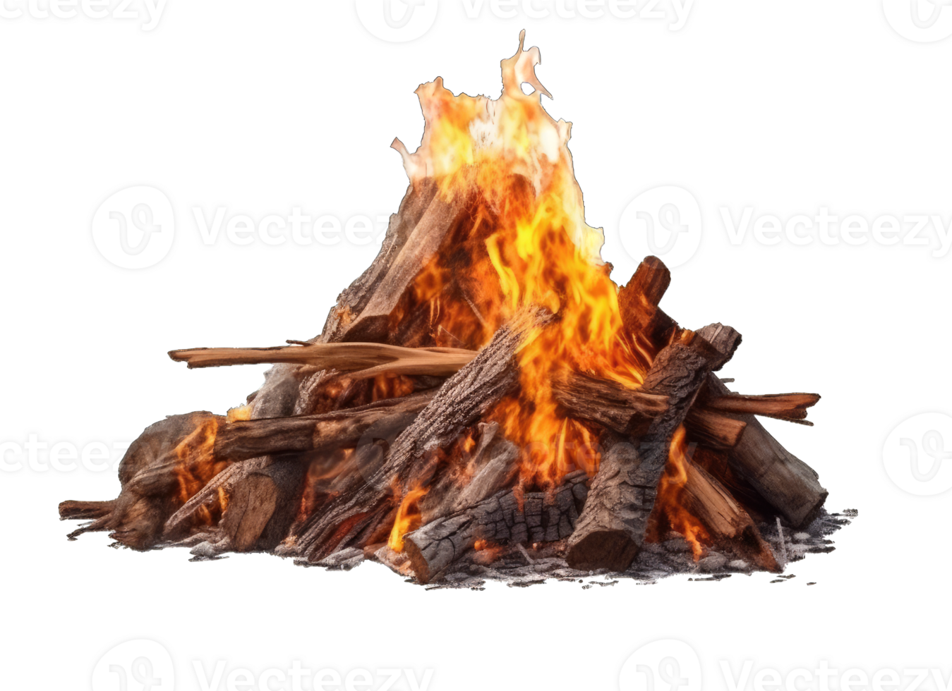 bonfire with flame   isolated on transparent background png