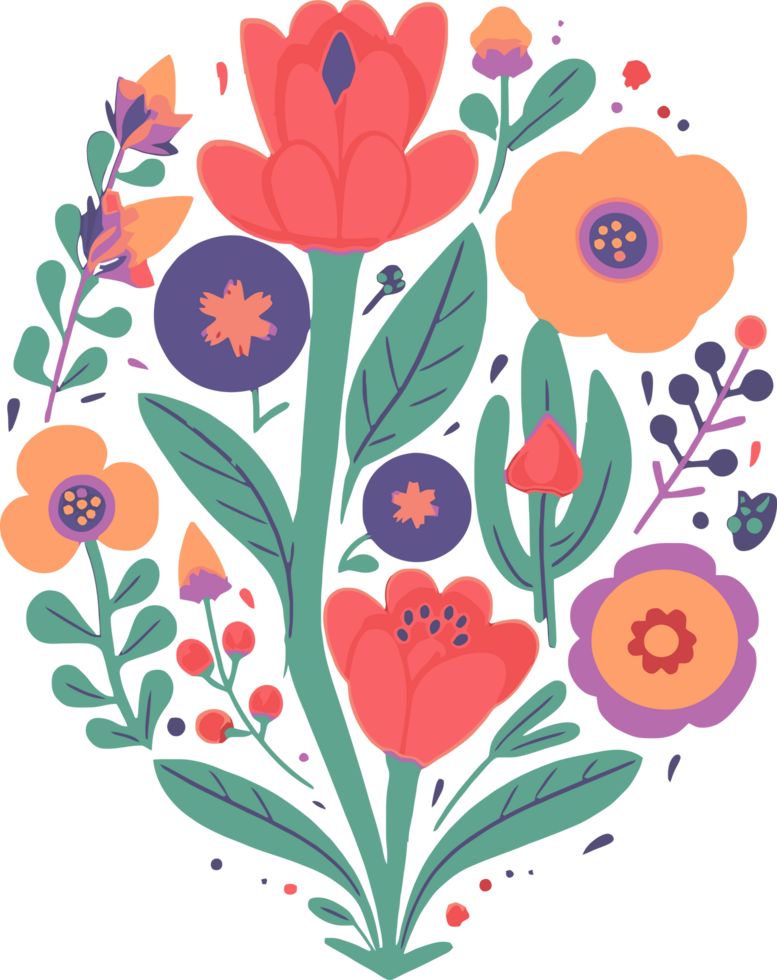 abstrakt färgrik blommor konst, blommig dekorativ illustration för inbjudan, utskrift png