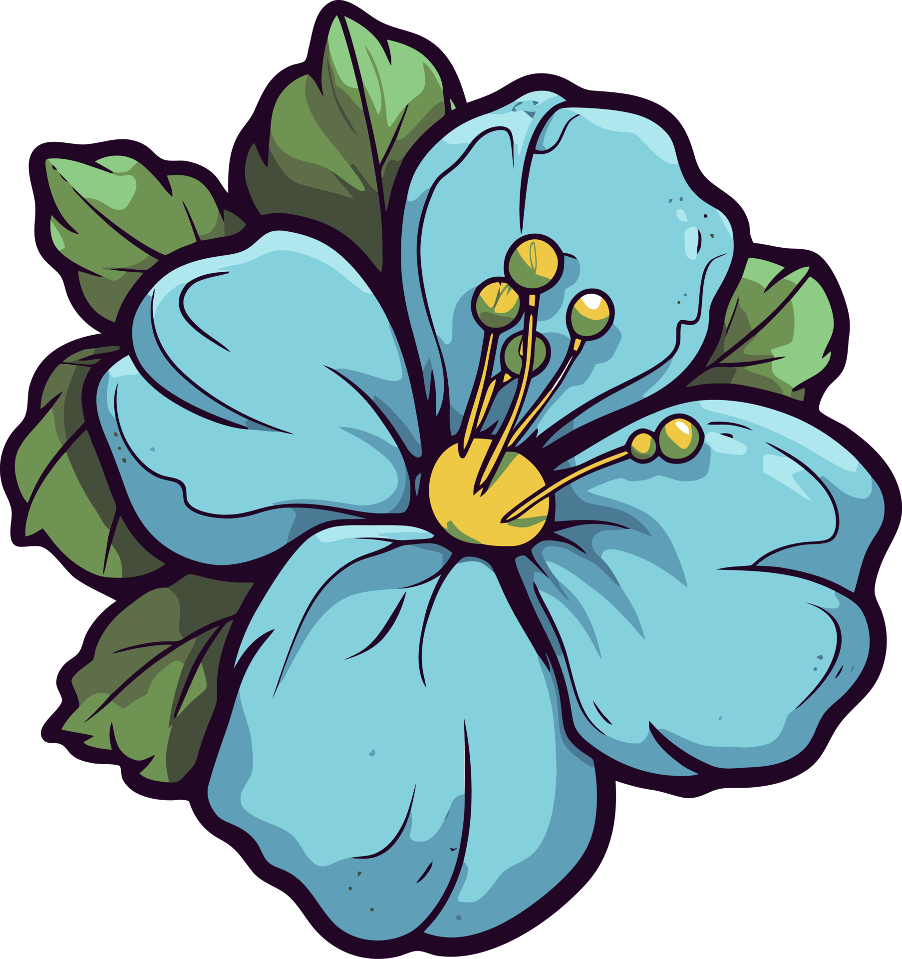 blue hawaiian flower clip art