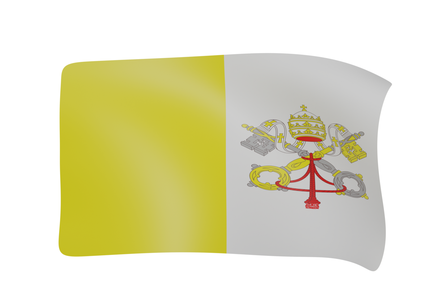 Vatican waving flag 3d png