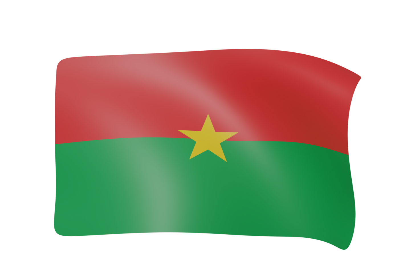 Burkina Faso waving flag 3d png