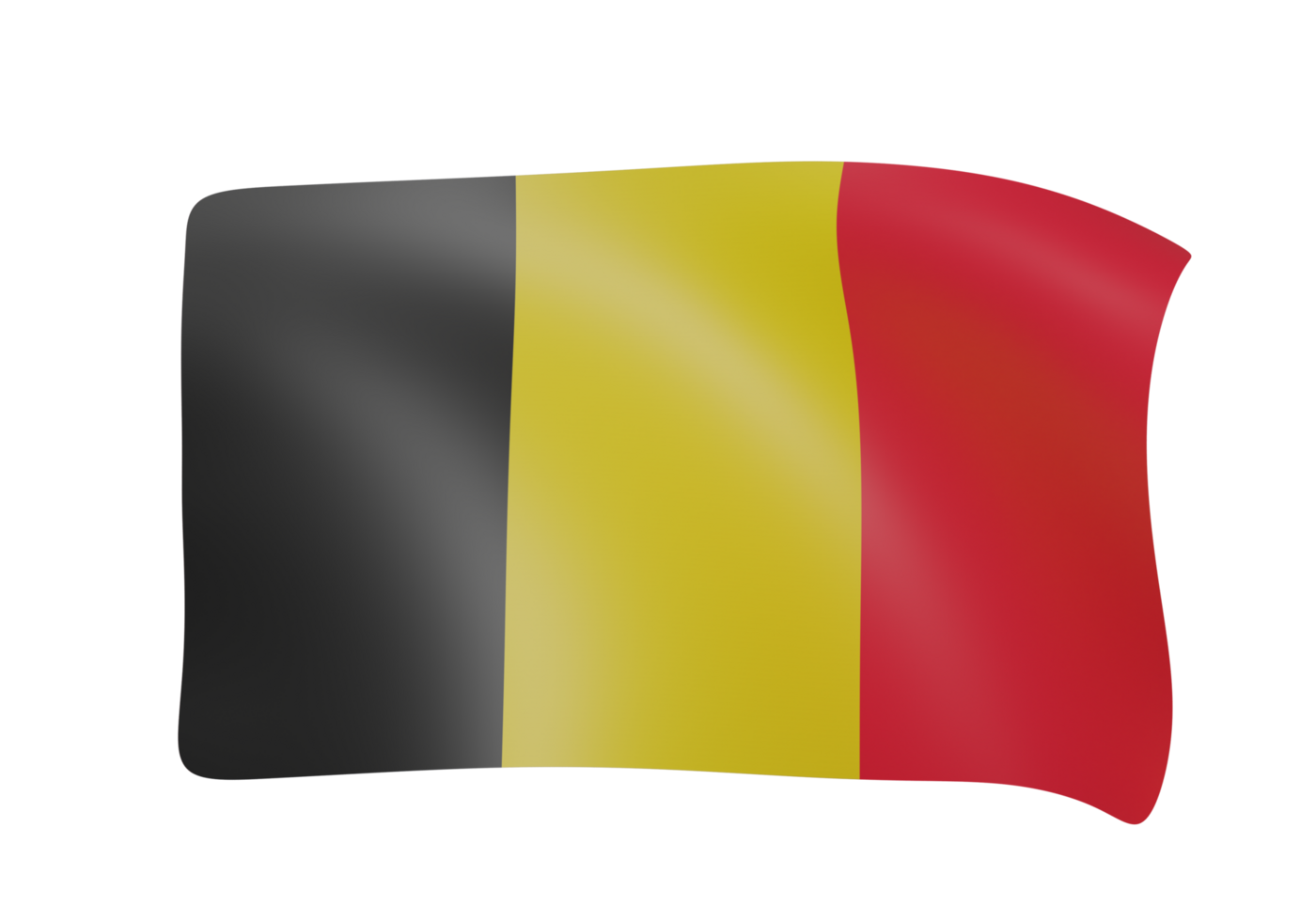 Belgium waving flag 3d png