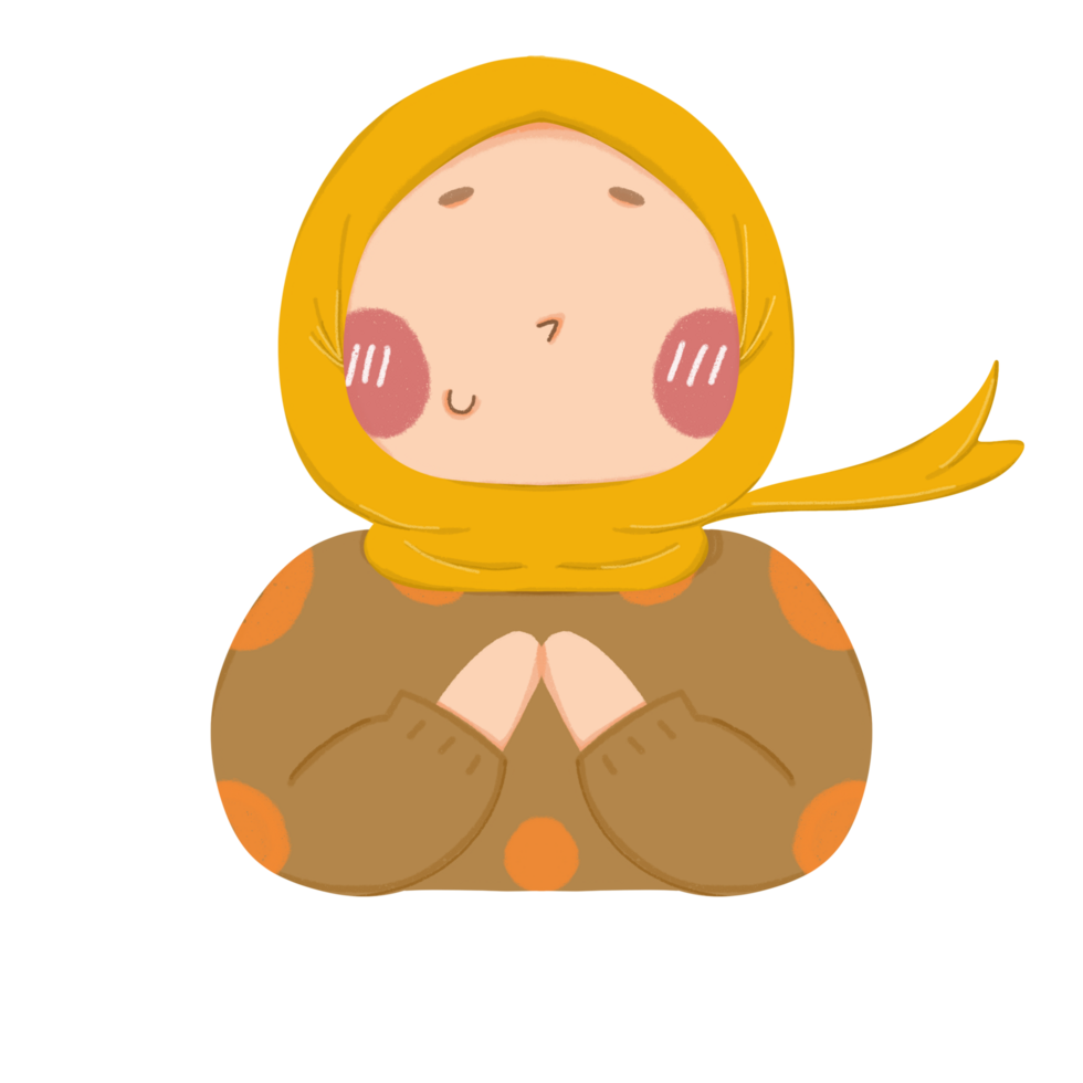 Cute Muslimah cartoon png