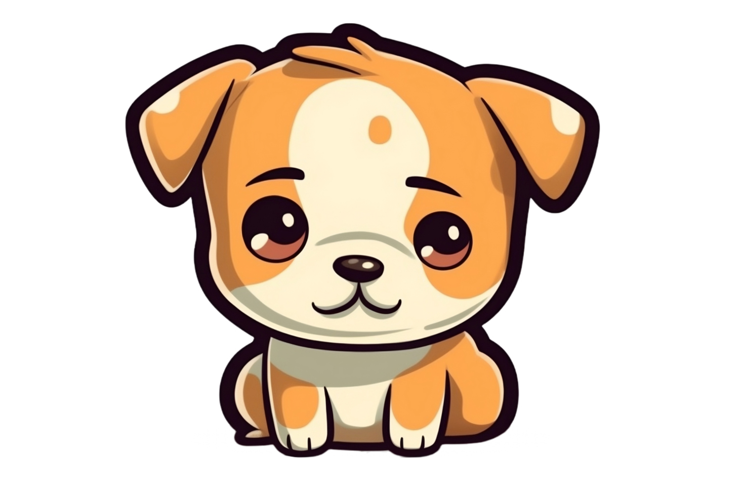 Cute Cartoon Kawaii Dog Sticker Clipart png