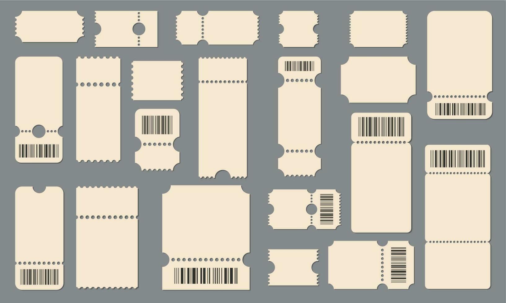 Clásico admitir Entradas, cupones vector modelo