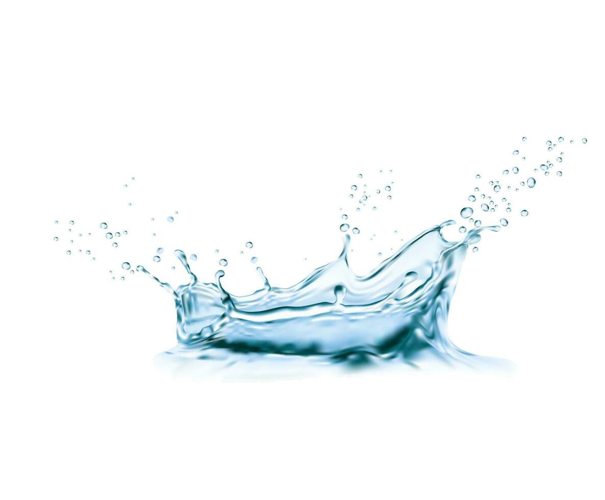Crown water splash with swirl and flying drops vector