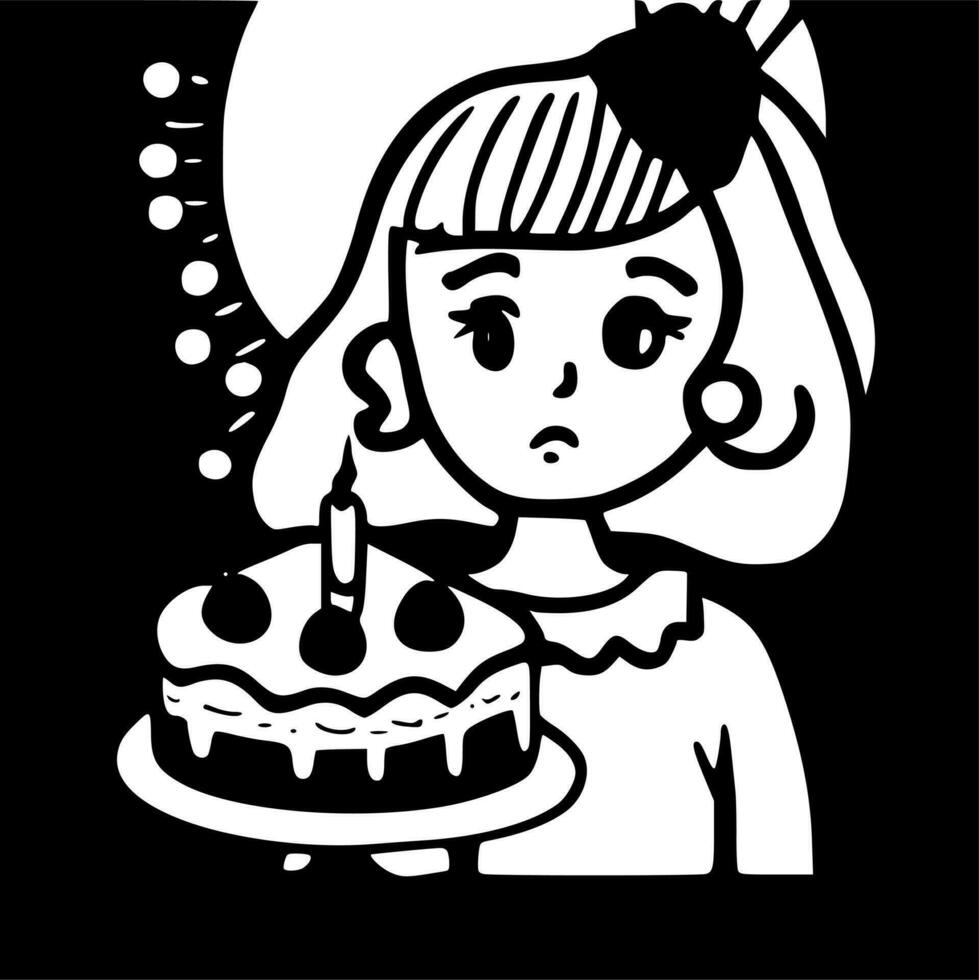 cumpleaños niña - alto calidad vector logo - vector ilustración ideal para camiseta gráfico