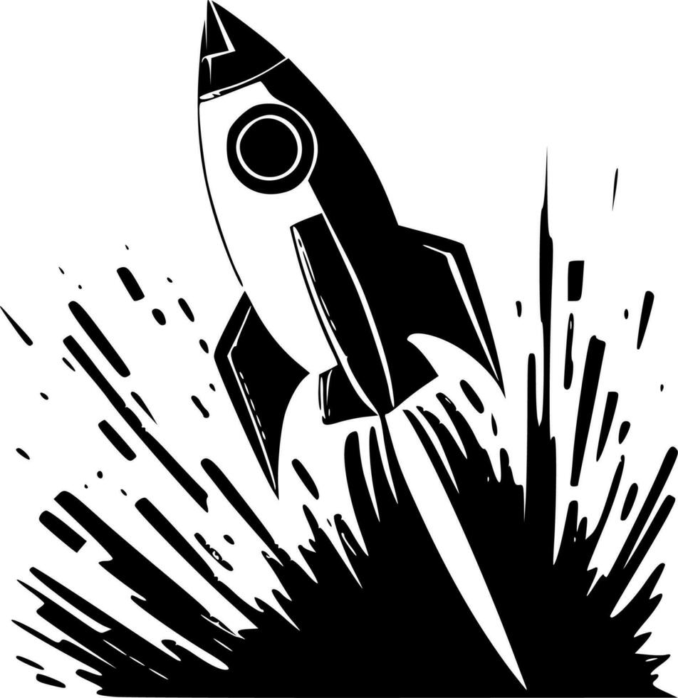 Rocket - Minimalist and Flat Logo - Vector illustration
