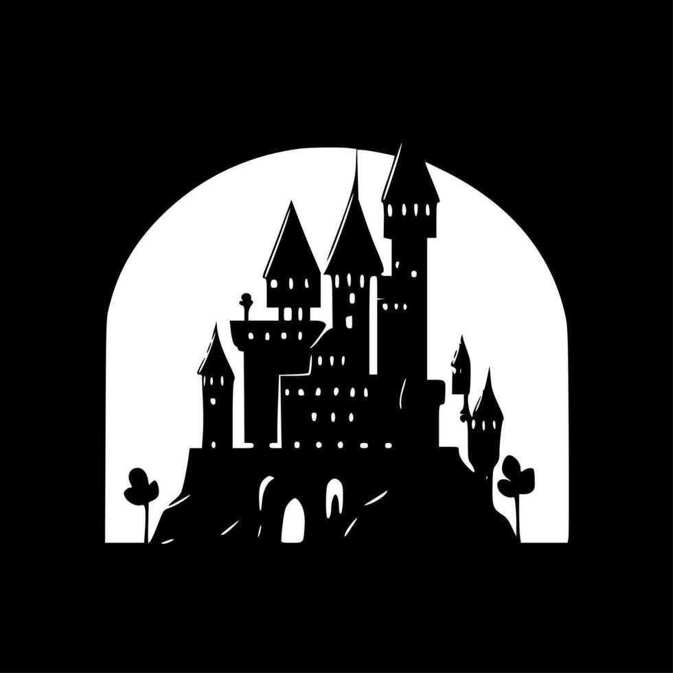 Castle, Minimalist and Simple Silhouette - Vector illustration