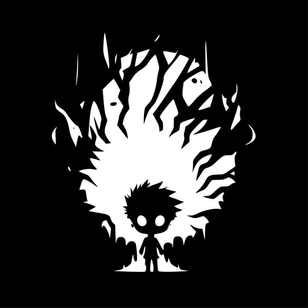 Horror, Black and White Vector illustration