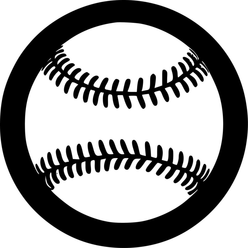 béisbol, negro y blanco vector ilustración